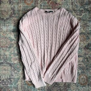 Lauren Ralph Lauren Pink Cable Knit Sweater, size M
